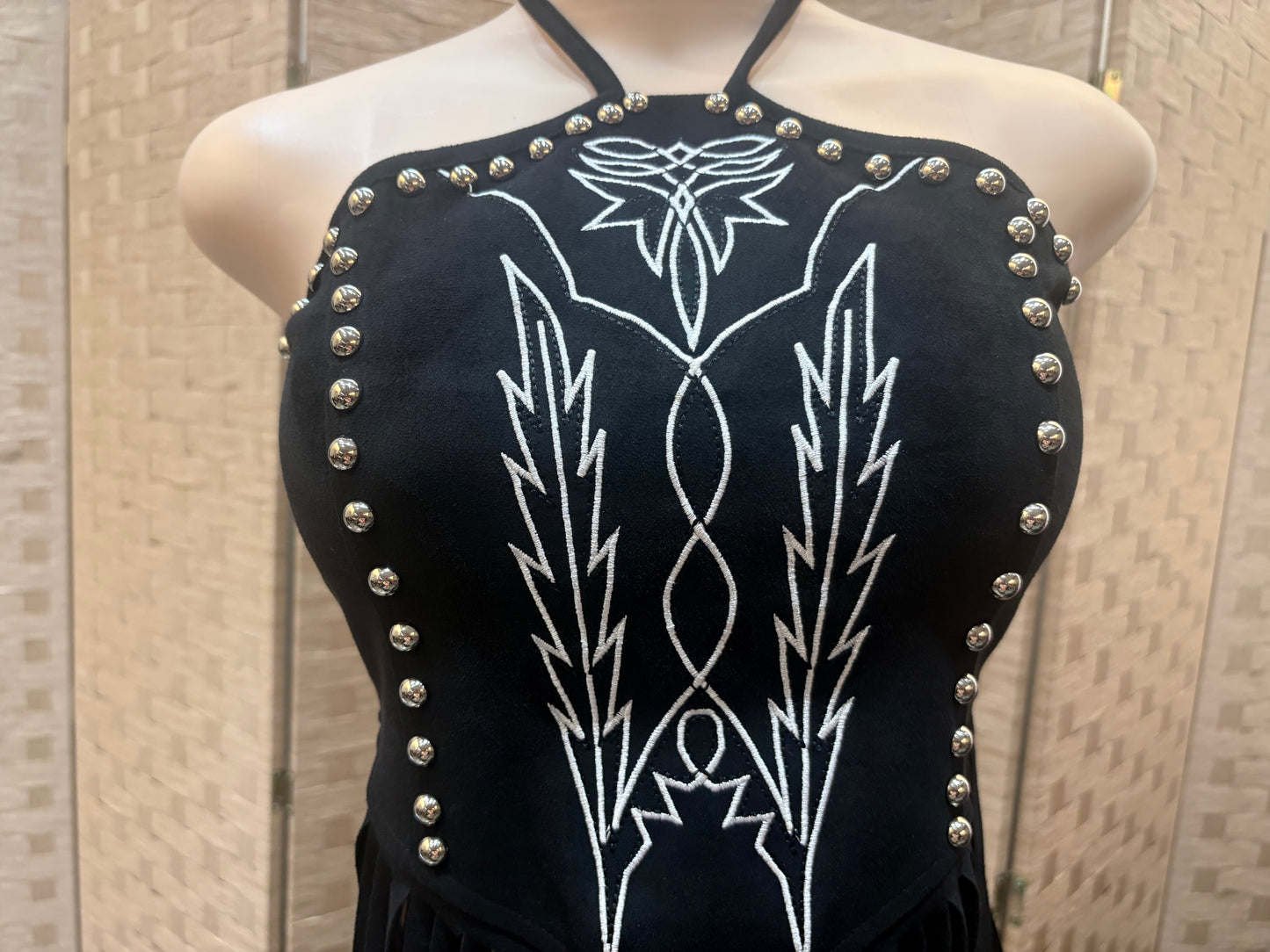 boot stitch top with fringe