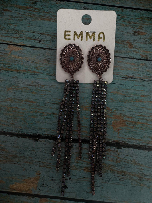 Western Round Concho Earrings