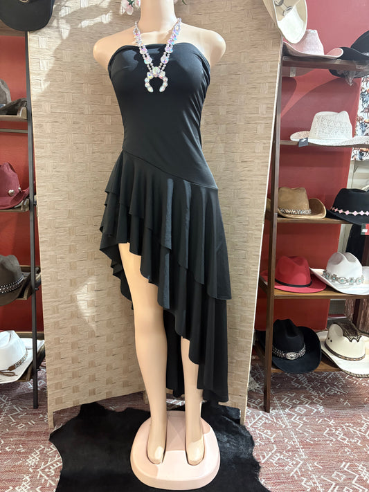 ruffled side dress