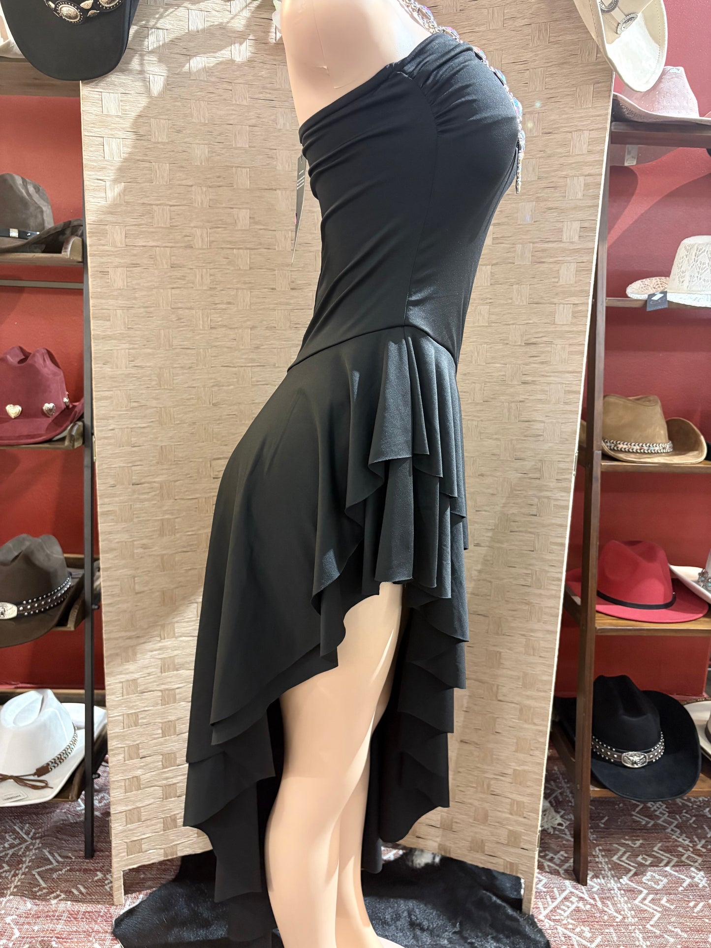 ruffled side dress