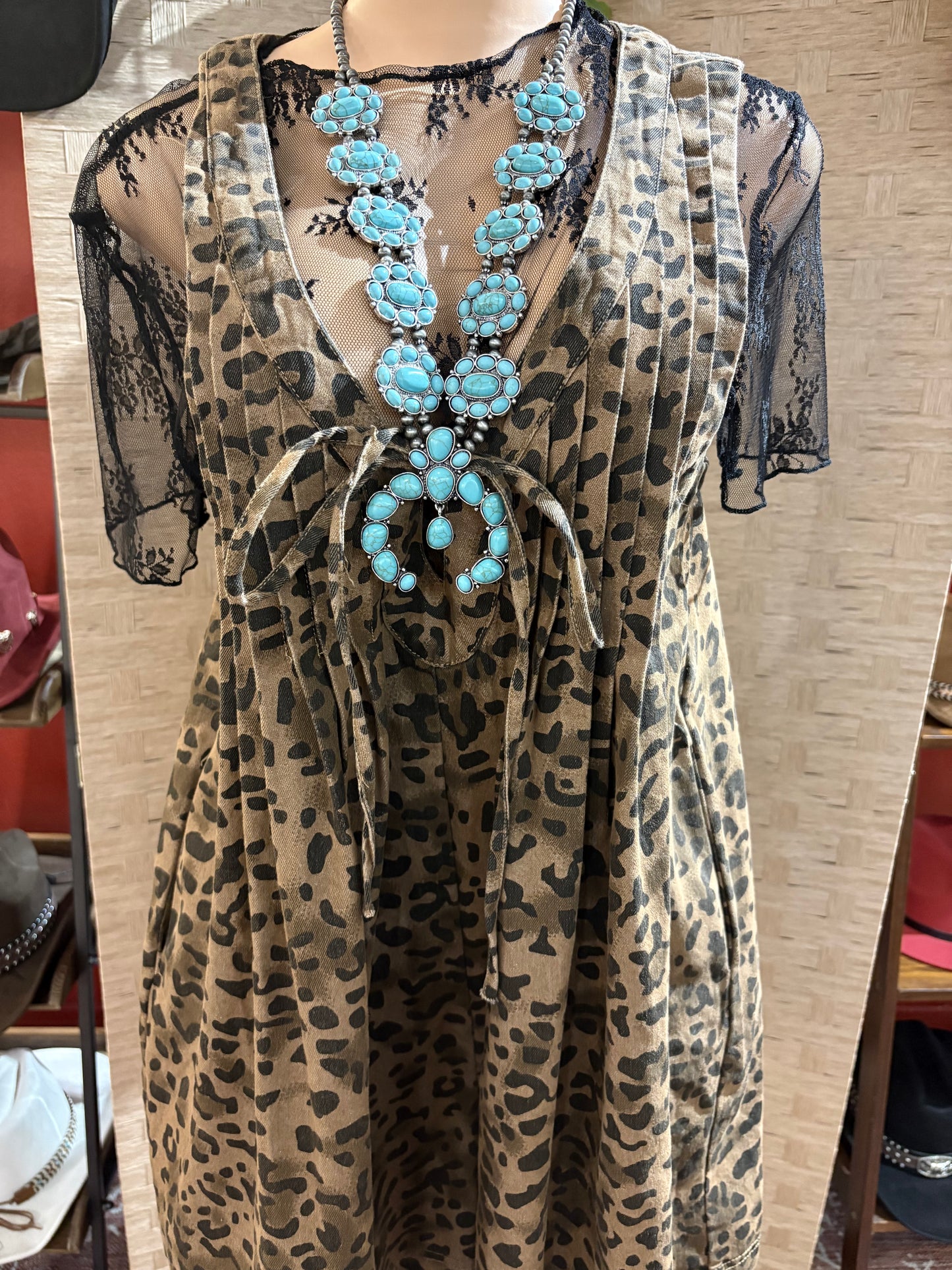 Leopard Overall shorts